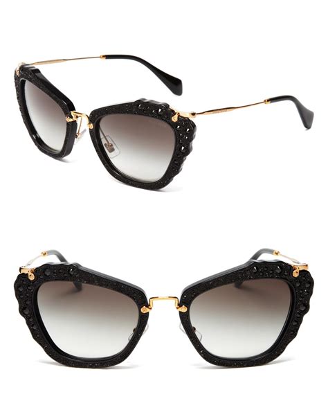 miu miu embellished cat eye sunglasses|miu miu glasses.